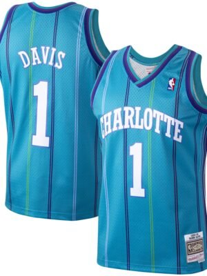 Baron Davis Charlotte Hornets Mitchell & Ness 1999/00 Hardwood Classics Swingman Jersey - Teal