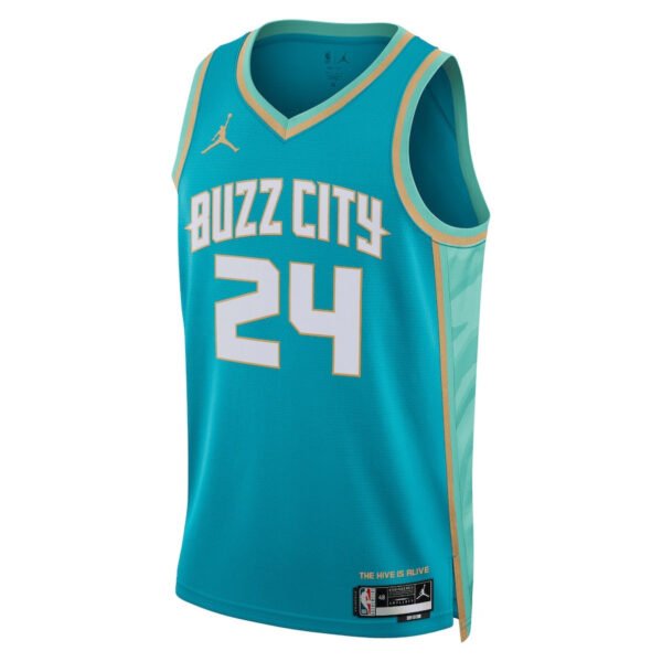 Brandon Miller 24 Charlotte Hornets 2023/24 City Edition Swingman Jersey - Teal
