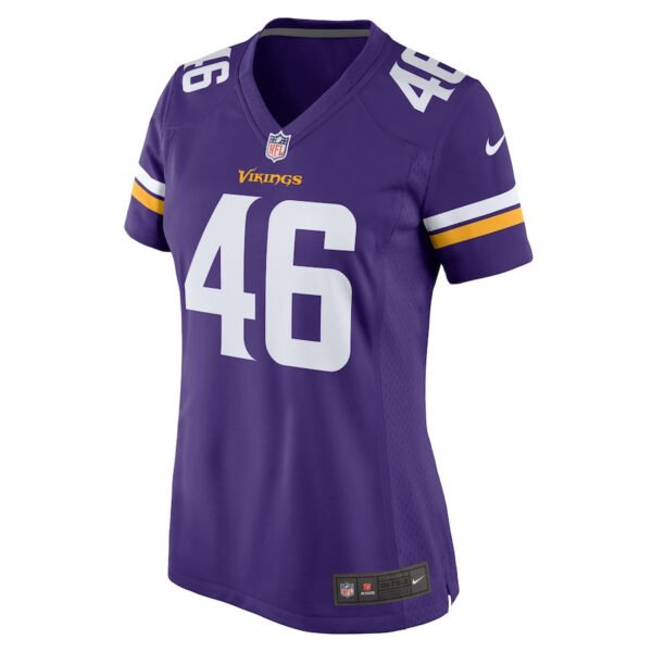 Aaron Dykes 46 Minnesota Vikings Women Team Game Jersey - Purple