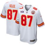 Travis Kelce 87 Signed Kansas City Chiefs Super Bowl LVIII Game Men Jersey - White