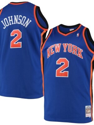 Larry Johnson New York Knicks Mitchell & Ness 1998/99 Big & Tall Hardwood Classics Swingman Jersey - Blue