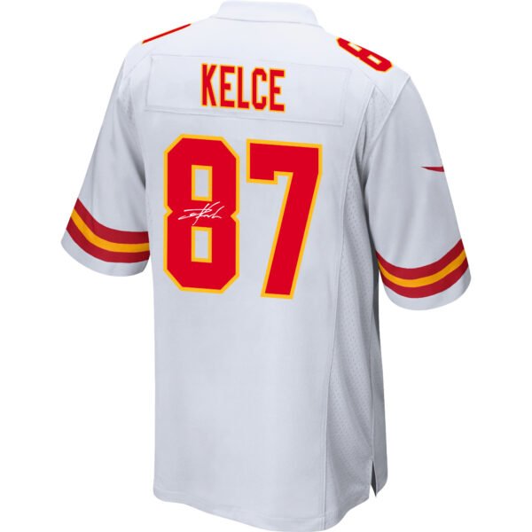 Travis Kelce 87 Signed Kansas City Chiefs Super Bowl LVIII Game Men Jersey - White