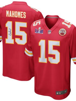 Patrick Mahomes 15 Signed Kansas City Chiefs Super Bowl LVIII Game Men Jersey - Red