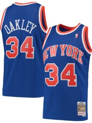 Charles Oakley New York Knicks Mitchell & Ness Hardwood Classics Swingman Jersey - Blue