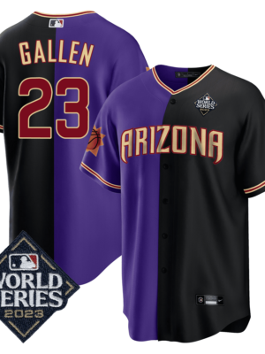 Zac Gallen 23 Arizona Diamondbacks Phoenix Suns 2023 World Series Stitched Baseball Jersey - Black/Purple