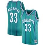 Alonzo Mourning Charlotte Hornets Mitchell & Ness 1992/93 Hardwood Classics Swingman Jersey - Teal
