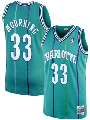 Alonzo Mourning Charlotte Hornets Mitchell & Ness 1992/93 Hardwood Classics Swingman Jersey - Teal