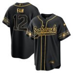 12th Fan Seattle Seahawks Throwback Men Jersey - Black Gold