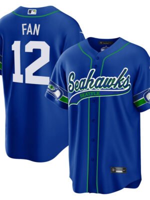 12th Fan Seattle Seahawks Throwback Men Jersey - Royal
