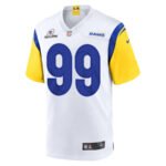 Aaron Donald 99 Los Angeles Rams 2023 Playoffs Patch Game Men Jersey - White