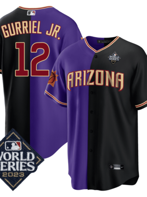 Lourdes Gurriel Jr 12 Arizona Diamondbacks Phoenix Suns 2023 World Series Stitched Baseball Jersey - Black/Purple