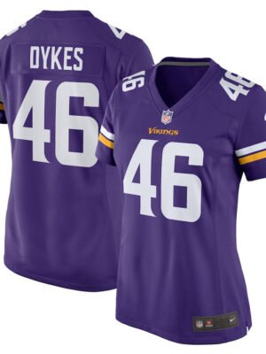 Aaron Dykes 46 Minnesota Vikings Women Team Game Jersey - Purple