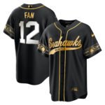 12th Fan Seattle Seahawks Throwback Men Jersey - Black Limited