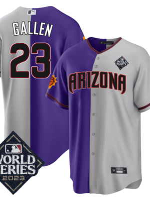 Zac Gallen 23 Arizona Diamondbacks Phoenix Suns 2023 World Series Stitched Baseball Jersey - Grey/Purple